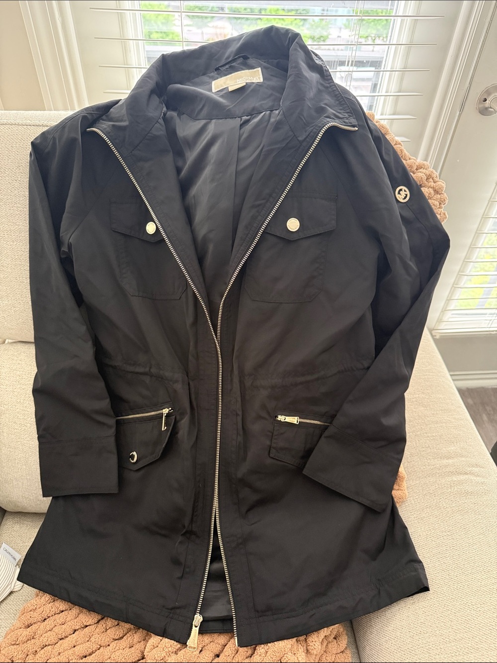 Michael Kors Black Women's Lightweight Rain Jacket